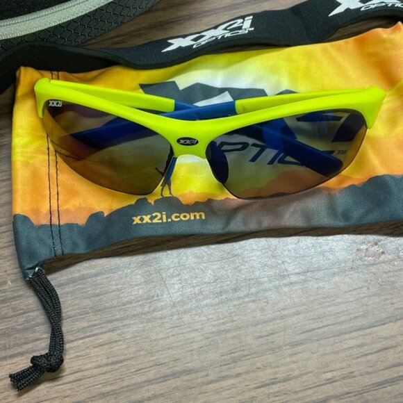 XX2i Optics France2 Sport Sunglasses - Neon Yellow and Blue - Blue Lens - EUC - Picture 5 of 10
